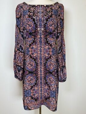 Nanette Lepore ‘Kaleidoscope’ Silk Dress Bead & Sequin Detail Women’s Size 8
